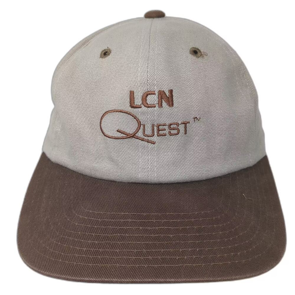 LCN Baseball Cap Beige Brown OS Hat Quest Embroidered Adjustable Slideback